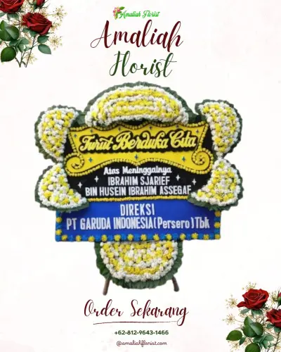 Papan Bunga Duka di Gedung Nasional