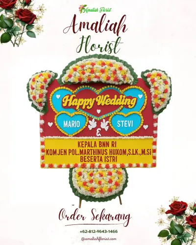 Karangan Papan Bunga Pernikahan di Gedung Nasional